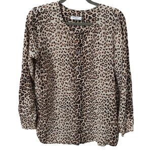 Equipment Femme Silk Leopard Button-Up Blouse Office Top Small Work Dressy